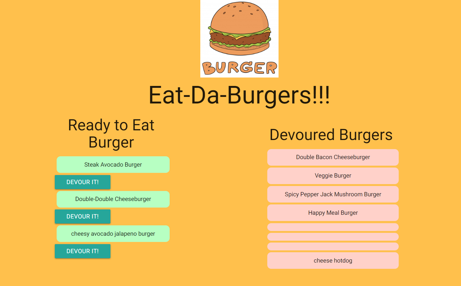 Order what you want!!! burger is waiting for you